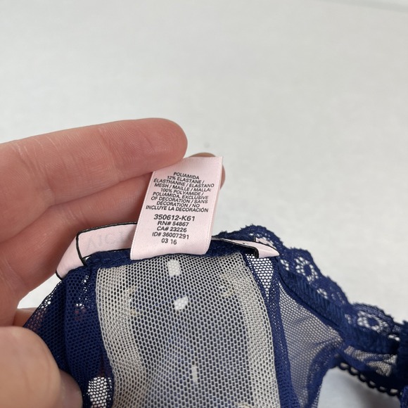 Victoria's Secret Navy Blue Lace Corset Back Bustier Top EUC Sz. M - Picture 4 of 6